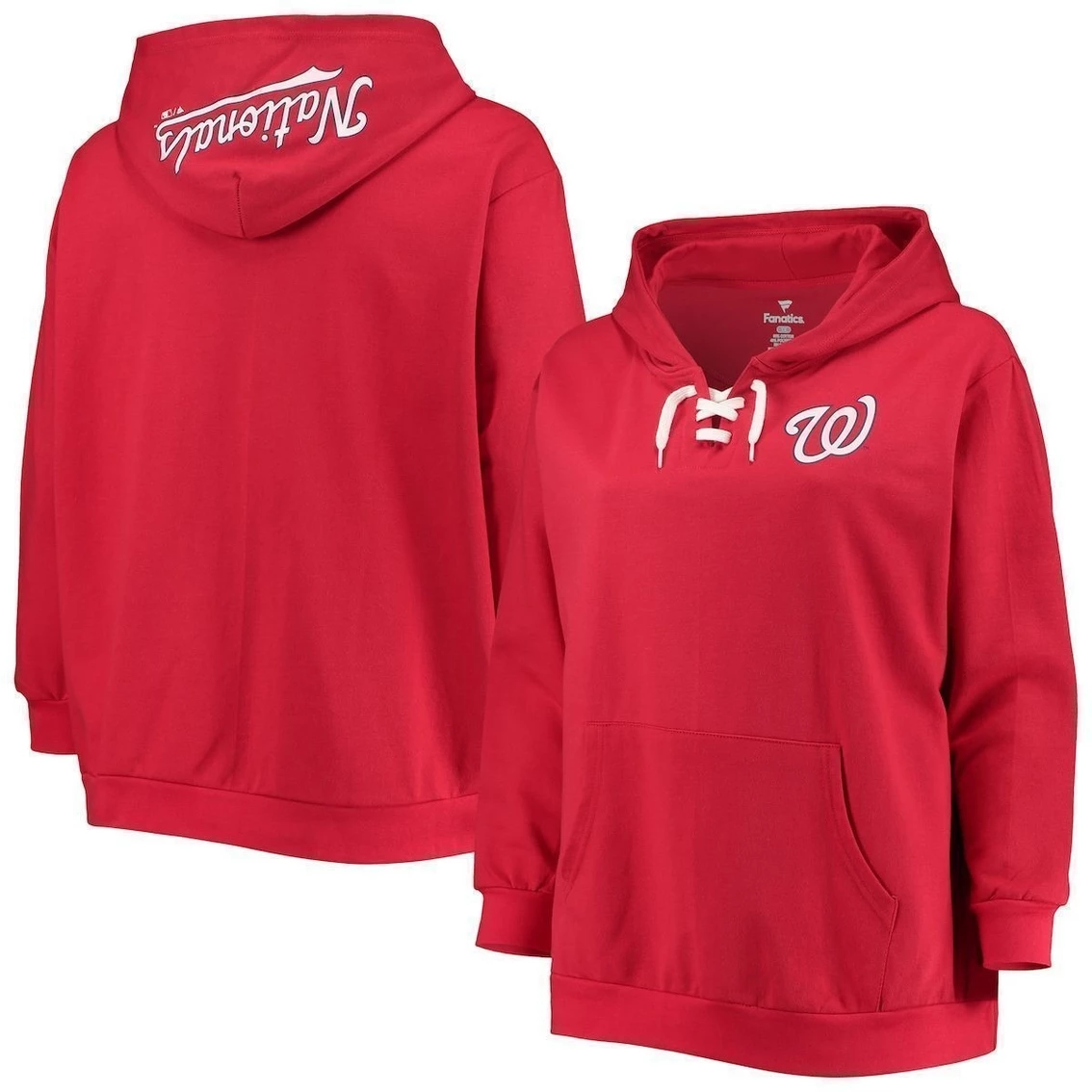 Buy π₯ Profile π© Women's Red Washington Nationals Plus Size Lace-Up V-Neck Pullover Hoodie π₯° 4 Buy π₯ Profile π© Women's Red Washington Nationals Plus Size Lace-Up V-Neck Pullover Hoodie π₯° - Image 2
