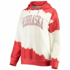 Best Sale 🎁 Women's Gameday Couture White/Scarlet Nebraska Huskers For The Fun Double Dip-Dyed Pullover Hoodie 🛒 -women‘s clothing store unnamed file 1631