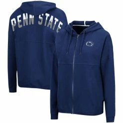 Best Sale 🎉 Women's Colosseum Navy Penn State Nittany Lions Two-Hit Full-Zip Hoodie 🔔 -women‘s clothing store unnamed file 1640