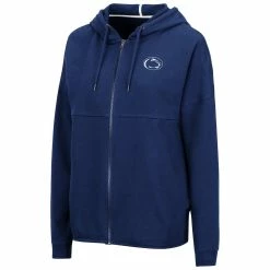 Best Sale 🎉 Women's Colosseum Navy Penn State Nittany Lions Two-Hit Full-Zip Hoodie 🔔 -women‘s clothing store unnamed file 1641