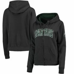 Flash Sale ✨ Colosseum 👩 Women's Charcoal Michigan State Spartans Arched Name Full-Zip Hoodie 🌟 -women‘s clothing store unnamed file 1652