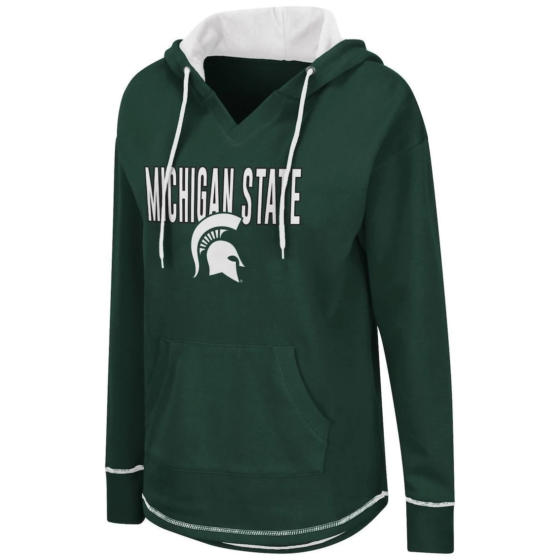 New ❤️ Women's Colosseum Green Michigan State Spartans Tunic Pullover Hoodie ❤️ 5 New ❤️ Women's Colosseum Green Michigan State Spartans Tunic Pullover Hoodie ❤️ - Image 3