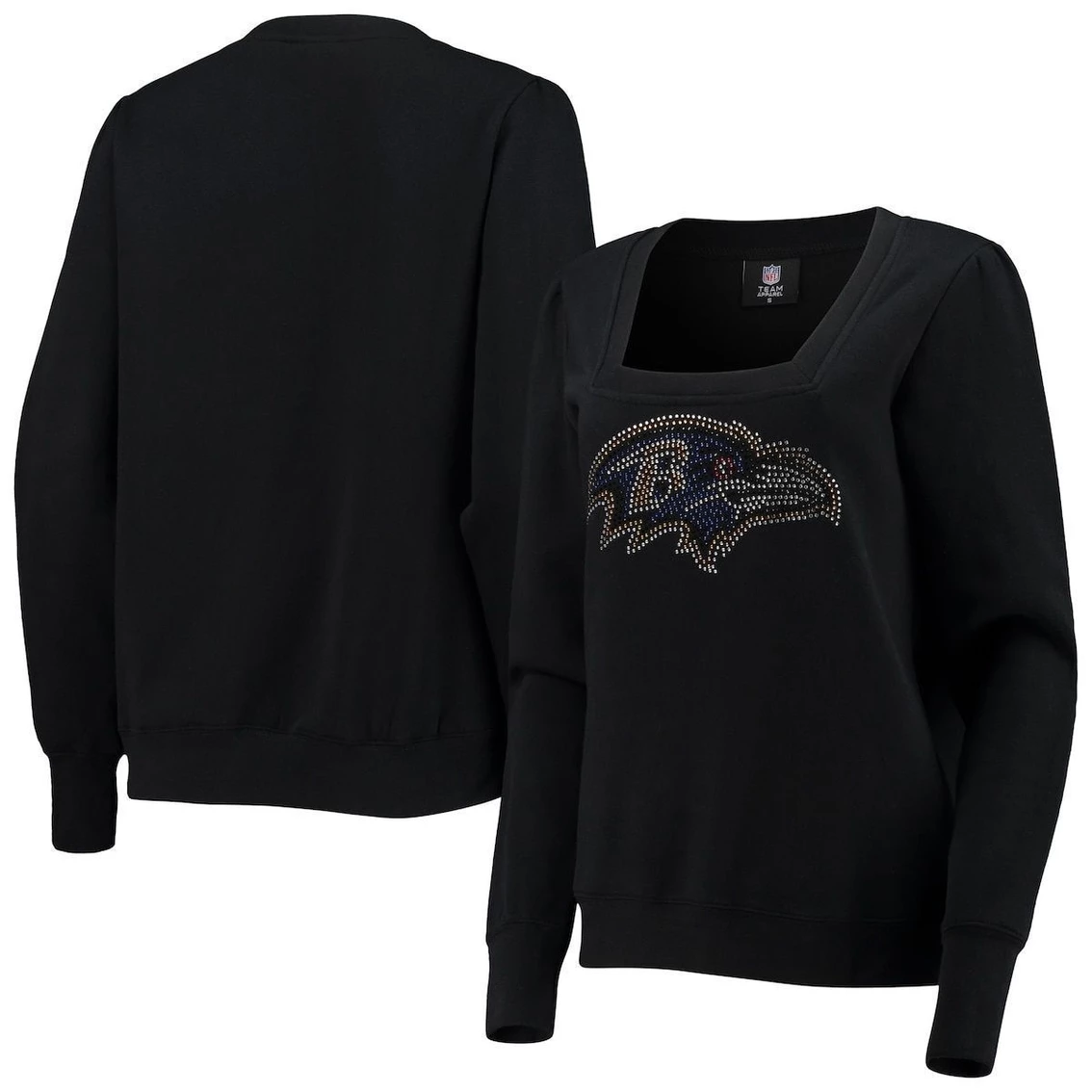 Hot Sale ✔️ Women's Cuce Black Baltimore Ravens Winners Square Neck Pullover Sweatshirt ⭐ 3 Hot Sale ✔️ Women's Cuce Black Baltimore Ravens Winners Square Neck Pullover Sweatshirt ⭐