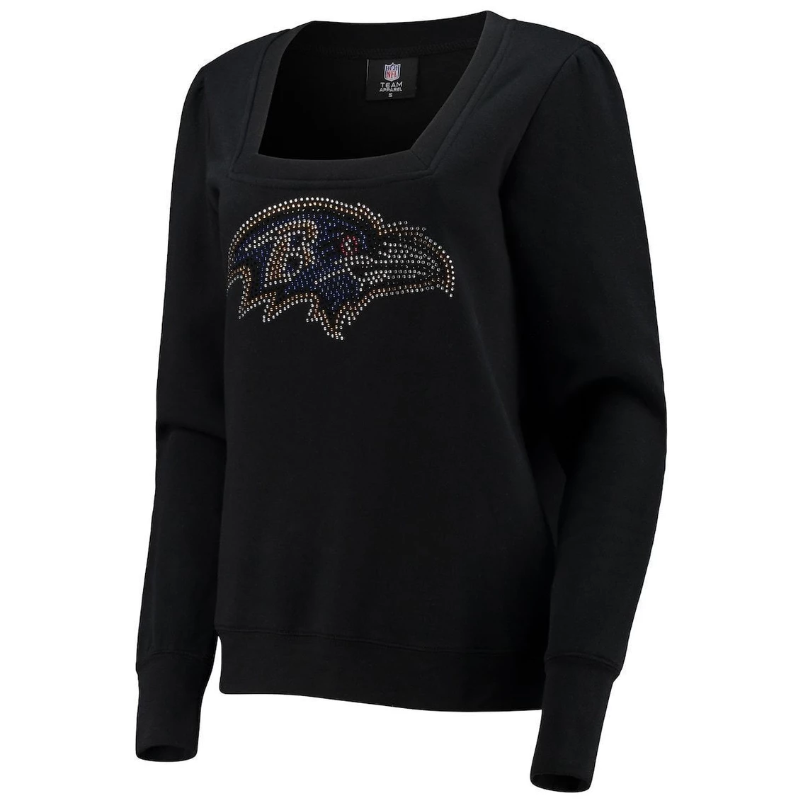 Hot Sale ✔️ Women's Cuce Black Baltimore Ravens Winners Square Neck Pullover Sweatshirt ⭐ 5 Hot Sale ✔️ Women's Cuce Black Baltimore Ravens Winners Square Neck Pullover Sweatshirt ⭐ - Image 3