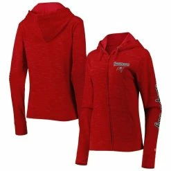 Brand new 🔔 Women's New Era Red Tampa Bay Buccaneers Reverse Space-Dye Full-Zip Hoodie ⌛ -women‘s clothing store unnamed file 1683
