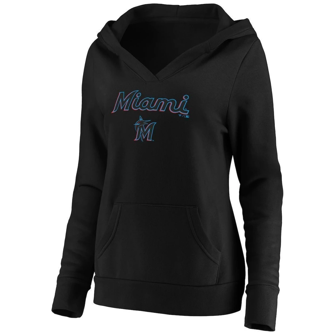 Wholesale β€οΈ Women's Fanatics Branded Black Miami Marlins Core Team Lockup V-Neck Pullover Hoodie π 5 Wholesale β€οΈ Women's Fanatics Branded Black Miami Marlins Core Team Lockup V-Neck Pullover Hoodie π - Image 3