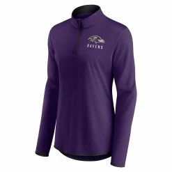 Best Sale 🧨 Women's Fanatics Branded Purple Baltimore Ravens Plus Size Worth The Drive Quarter-Zip Top ⌛ -women‘s clothing store unnamed file 1708