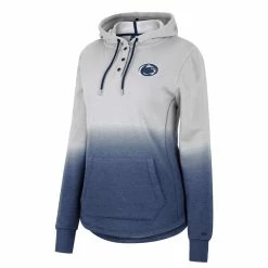 Promo ⭐ Women's Colosseum Gray/Navy Penn State Nittany Lions Aurelia Dip-Dye Quarter-Snap Pullover Hoodie 🔔 -women‘s clothing store unnamed file 1752