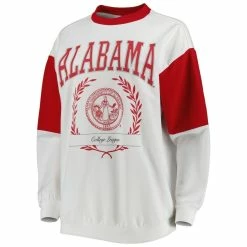 Discount ⭐ Women's Gameday Couture White Alabama Crimson Tide It's A Vibe Dolman Pullover Sweatshirt ❤️ -women‘s clothing store unnamed file 1764