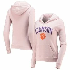 Flash Sale 🥰 Women's Alternative Apparel Pink Clemson Tigers Pullover Hoodie 😉 -women‘s clothing store unnamed file 1767