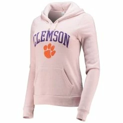 Flash Sale 🥰 Women's Alternative Apparel Pink Clemson Tigers Pullover Hoodie 😉 -women‘s clothing store unnamed file 1768