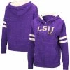 Budget 🔥 Women's Colosseum Purple LSU Tigers Speckle Fleece Raglan Full-Zip Hoodie 😉 -women‘s clothing store unnamed file 1778
