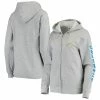 Buy ⌛ Women's Junk Food Gray Los Angeles Chargers Fleece Full-Zip Hoodie 🔥 -women‘s clothing store unnamed file 1782