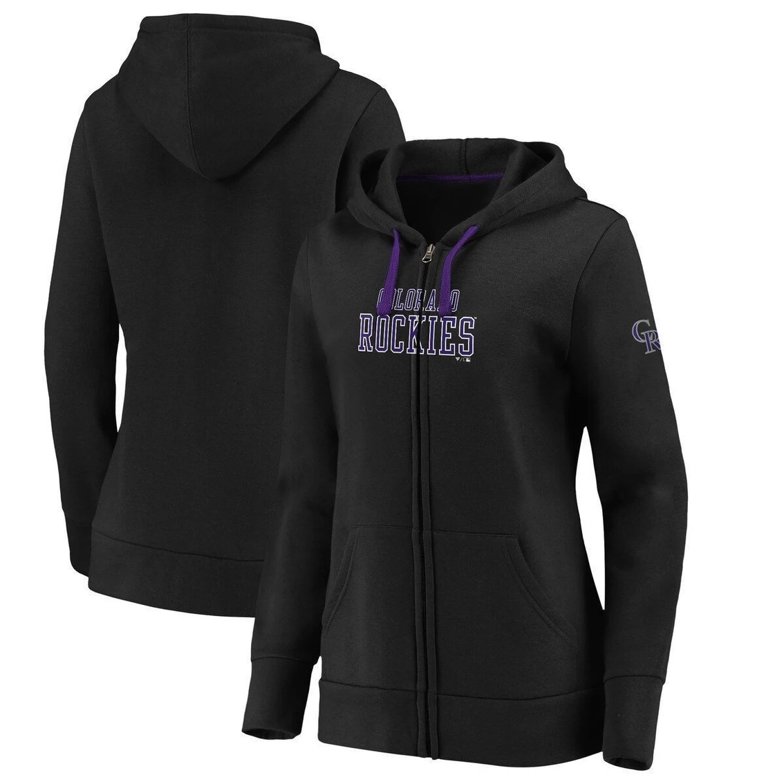 Best Sale β Women's Fanatics Branded Black Colorado Rockies Primary Logo Team Block Full-Zip Hoodie π 4 Best Sale β Women's Fanatics Branded Black Colorado Rockies Primary Logo Team Block Full-Zip Hoodie π - Image 2