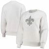 Best deal 🧨 Women's Touch White New Orleans Saints Milestone Tracker Pullover Sweatshirt ⭐ -women‘s clothing store unnamed file 1834