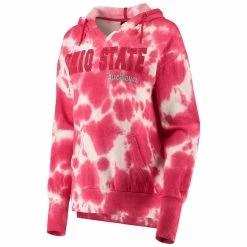 Flash Sale 🌟 Women's Colosseum Scarlet Ohio State Buckeyes Shavonee Tie-Dye Pullover Hoodie 😍 -women‘s clothing store unnamed file 1840