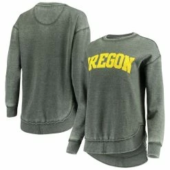 Hot Sale 🎉 Women's Pressbox Green Oregon Ducks Vintage Wash Pullover Sweatshirt ⭐ -women‘s clothing store unnamed file 1858