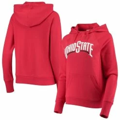 Deals 🔥 Women's Champion Scarlet Ohio State Buckeyes Arch Raglan Pullover Hoodie 👍