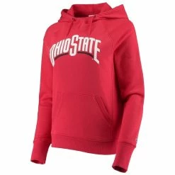 Deals 🔥 Women's Champion Scarlet Ohio State Buckeyes Arch Raglan Pullover Hoodie 👍 -women‘s clothing store unnamed file 1863