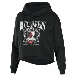 Brand new 👍 Women's WEAR By Erin Andrews Black Tampa Bay Buccaneers Cropped Sponge Fleece Pullover Hoodie 👍 -women‘s clothing store unnamed file 1875