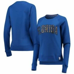 Cheapest 🥰 Women's Pressbox Royal Florida Gators Dallas Animal Print Raglan Pullover Sweatshirt 🌟 -women‘s clothing store unnamed file 1882