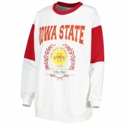 Flash Sale ⭐ Women's Gameday Couture White Iowa State Cyclones It's A Vibe Dolman Pullover Sweatshirt 😀 -women‘s clothing store unnamed file 1895