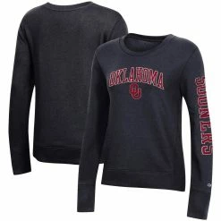Best Sale 😀 Women's Champion Black Oklahoma Sooners University 2.0 Fleece Sweatshirt 💯