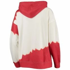 Best Pirce 👏 Women's Gameday Couture White/Scarlet Ohio State Buckeyes For The Fun Double Dip-Dyed Pullover Hoodie 😀 -women‘s clothing store unnamed file 1912