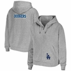 Deals 😍 Women's WEAR By Erin Andrews Heather Gray Los Angeles Dodgers Full-Zip Hoodie 😉