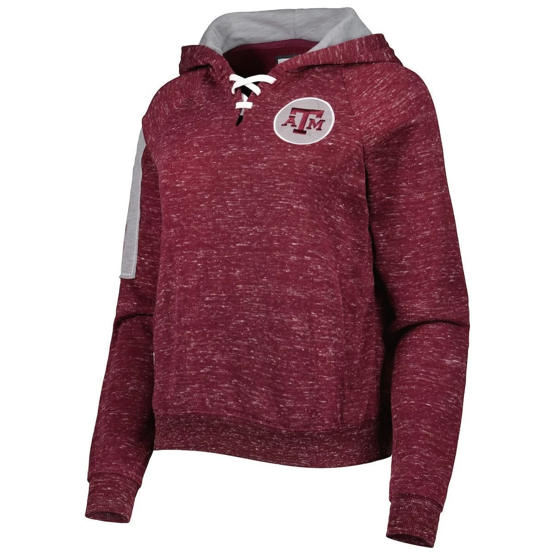Discount 𧨠Women's Colosseum Maroon Texas A&M Aggies The Devil Speckle Lace-Placket Raglan Pullover Hoodie π 5 Discount 𧨠Women's Colosseum Maroon Texas A&M Aggies The Devil Speckle Lace-Placket Raglan Pullover Hoodie π - Image 3