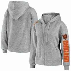 Cheapest 👏 Women's WEAR By Erin Andrews Heathered Gray Chicago Bears Full-Zip Hoodie 😍