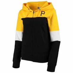 Buy 🧨 Women's New Era Black Pittsburgh Pirates Colorblock French Terry Full-Zip Hoodie 🔥 -women‘s clothing store unnamed file 1977