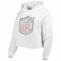 Best reviews of ⭐ Women's Cuce White NFL Crystal Logo Cropped Pullover Hoodie 👍 -women‘s clothing store unnamed file 2001