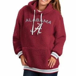 Flash Sale 🎉 Women's G-III 4Her By Carl Banks Crimson Alabama Crimson Tide Game Over Sherpa Pullover Hoodie 🎉