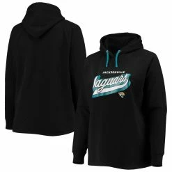 Discount 🌟 Women's Fanatics Branded Black Jacksonville Jaguars Plus Size First Contact Raglan Pullover Hoodie ⌛ -women‘s clothing store unnamed file 2028