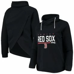 Flash Sale 🌟 Women's Levelwear Black Boston Red Sox Vega Funnel Neck Raglan Pullover Sweatshirt 💯 -women‘s clothing store unnamed file 2056