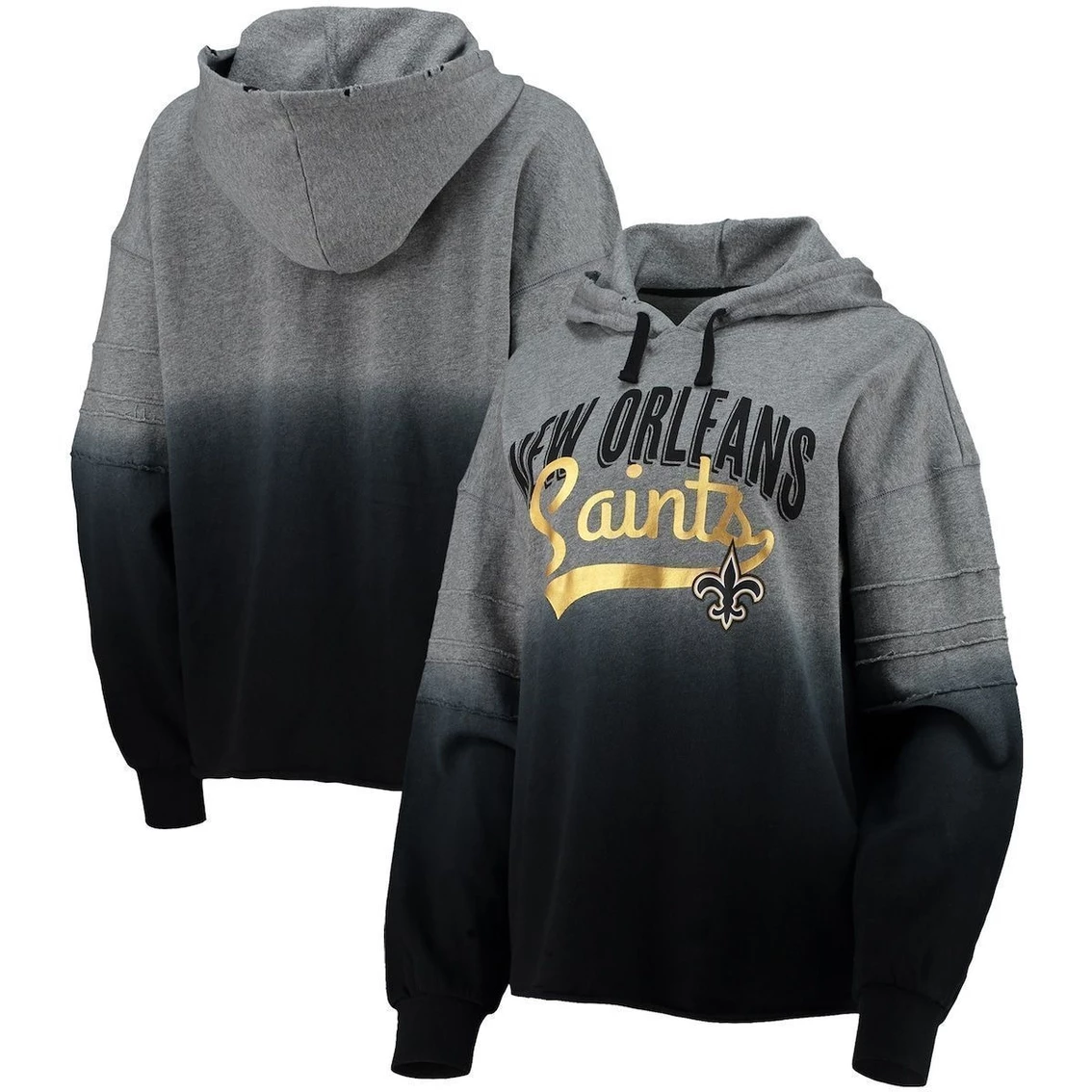 Deals π Women's Touch Heathered Gray/Black New Orleans Saints Superstar Dip-Dye Pullover Hoodie π 3 Deals π Women's Touch Heathered Gray/Black New Orleans Saints Superstar Dip-Dye Pullover Hoodie π