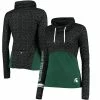 Hot Sale ✔️ Women's Colosseum Black/Green Michigan State Spartans Scaled Cowl Neck Pullover Hoodie 🛒 -women‘s clothing store unnamed file 2082