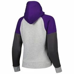Budget 🤩 Women's Antigua Heathered Gray/Purple Baltimore Ravens Jackpot Raglan Half-Zip Pullover Hoodie 👍 -women‘s clothing store unnamed file 2113