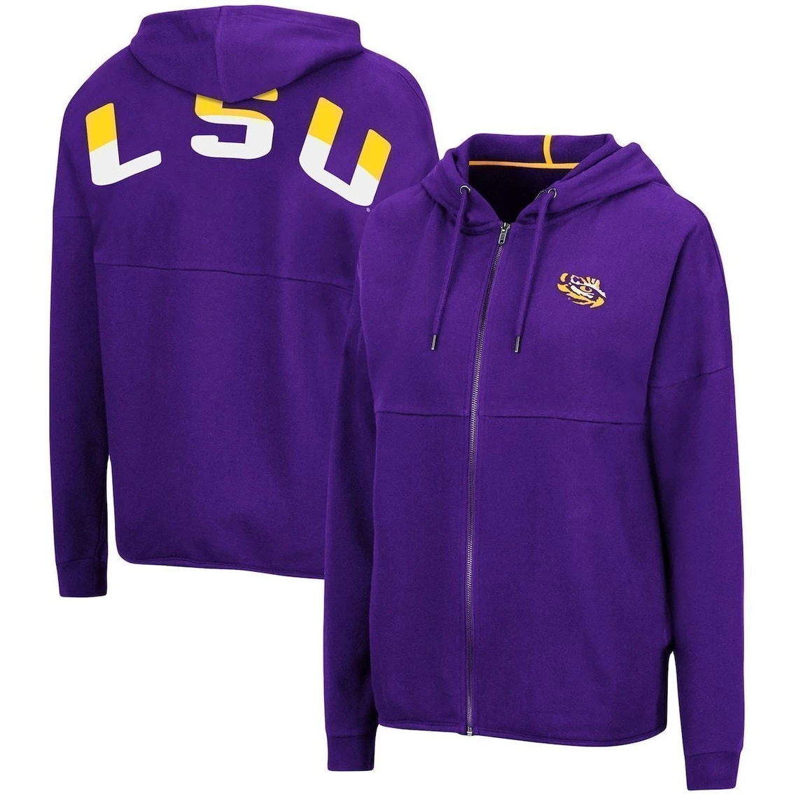 Hot Sale π Women's Colosseum Purple LSU Tigers 2-Hit Full-Zip Hoodie π 4 Hot Sale π Women's Colosseum Purple LSU Tigers 2-Hit Full-Zip Hoodie π - Image 2