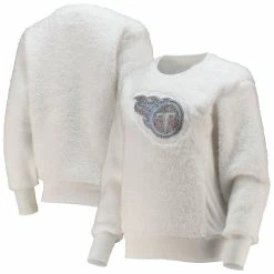 Coupon 👏 Women's Touch White Tennessee Titans Milestone Tracker Pullover Sweatshirt 🎉