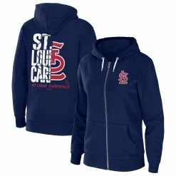 Best deal 💯 Women's WEAR By Erin Andrews Navy St. Louis Cardinals Sponge Fleece Full-Zip Hoodie 💯