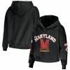 Top 10 👍 Women's WEAR By Erin Andrews Black Maryland Terrapins Mixed Media Cropped Pullover Hoodie 👍 -women‘s clothing store unnamed file 2156