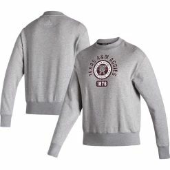 Best Sale ⭐ Women's Adidas Heathered Gray Texas A&M Aggies Vintage Circle Pullover Sweatshirt 🥰