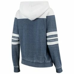 Deals 👏 Camp David 👩 Women's Heathered Navy/White Penn State Nittany Lions Blitz Sleeve Striped Blocked Raglan Hoodie 😍 -women‘s clothing store unnamed file 2191