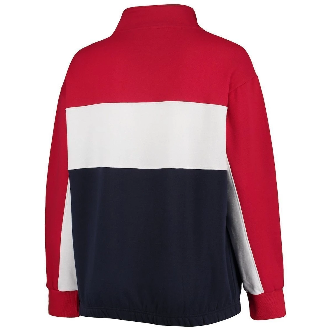 Wholesale π Women's Fanatics Branded Red/Navy Washington Nationals Plus Size Colorblock Quarter-Zip Sweatshirt π₯° 6 Wholesale π Women's Fanatics Branded Red/Navy Washington Nationals Plus Size Colorblock Quarter-Zip Sweatshirt π₯° - Image 4