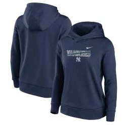 Coupon 🧨 Women's Nike Navy New York Yankees Club Angle Performance Pullover Hoodie 😉