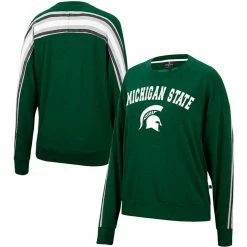 Brand new 😉 Women's Colosseum Heathered Green Michigan State Spartans Team Oversized Pullover Sweatshirt ✨