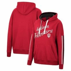 Best reviews of ✔️ Women's Colosseum Crimson Indiana Hoosiers Serena Oversized Sleeve Striping Pullover Hoodie 👏