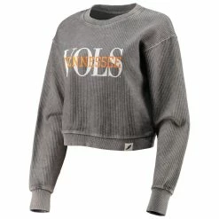 Wholesale ❤️ Women's League Collegiate Wear Graphite Tennessee Volunteers Classic Corded Timber Crop Pullover Sweatshirt 🤩 -women‘s clothing store unnamed file 2265